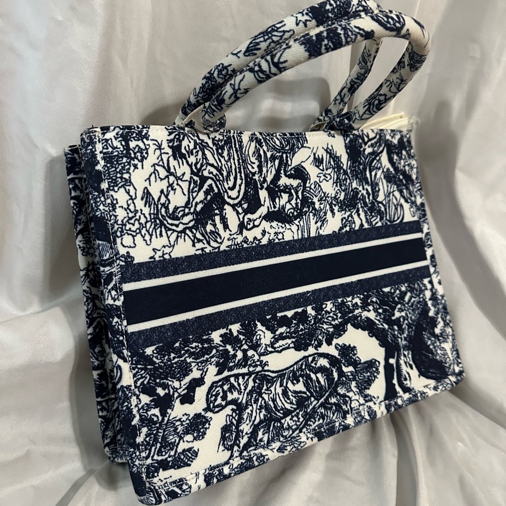 Elegant Navy and White Tote Bag